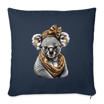 Drôle Koala Maman Mignon Maman Koala Ours - Housse de coussin décorative 45 x 45 cm - bleu marine - Devant