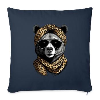 Drôle Maman Ours Mère Ours Pour Les Amoureux Des Ours - Housse de coussin décorative 45 x 45 cm - bleu marine - Devant