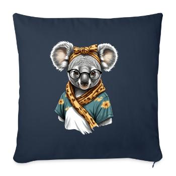 Drôle Koala Maman Mignon Maman Ours Amant - Housse de coussin décorative 45 x 45 cm - bleu marine - Devant