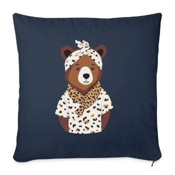 Drôle Maman Ours Mère Ours Ours Amoureux de l’Ours - Housse de coussin décorative 45 x 45 cm - bleu marine - Devant