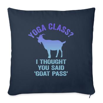 Cours de yoga ou Goat Pass - Housse de coussin décorative 45 x 45 cm - bleu marine - Devant