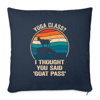 Cours de yoga ou Goat Pass - Housse de coussin décorative 45 x 45 cm - bleu marine - Devant
