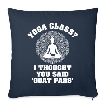 Cours de yoga ou Goat Pass - Housse de coussin décorative 45 x 45 cm - bleu marine - Devant