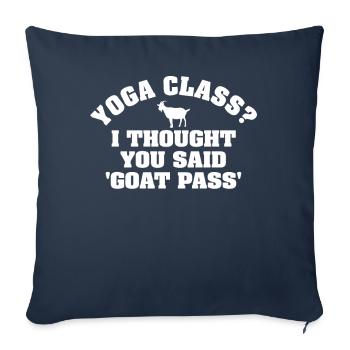 Cours de yoga ou Goat Pass - Housse de coussin décorative 45 x 45 cm - bleu marine - Devant