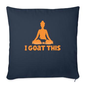 Je chèvre ce passionné de yoga - Housse de coussin décorative 45 x 45 cm - bleu marine - Devant