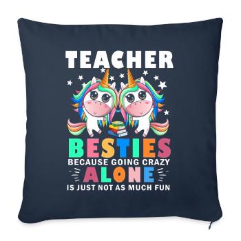 Les meilleurs amis des enseignants parce qu’ils deviennent fous - Housse de coussin décorative 45 x 45 cm - bleu marine - Devant