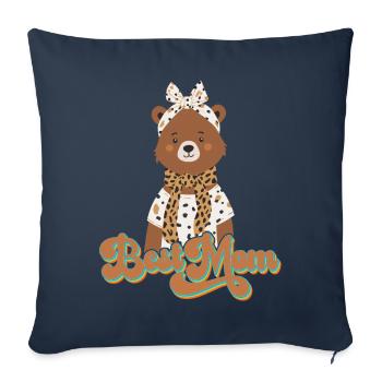 Best Mom Funny Mama Bear Mother Bear Design - Sofa pillowcase 17,3'' x 17,3'' (45 x 45 cm) - navy - Front
