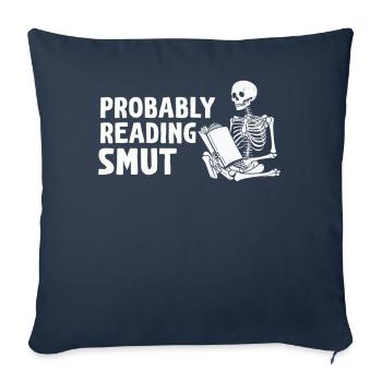 Probablement en train de lire des livres de romance cochonnante - Housse de coussin décorative 45 x 45 cm - bleu marine - Devant