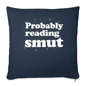 Probablement en train de lire des livres de romance cochonnante - Housse de coussin décorative 45 x 45 cm - bleu marine - Devant