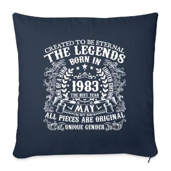 Mai 1983 anniversaire 1983 Mai meilleure année - Housse de coussin décorative 45 x 45 cm - bleu marine - Devant