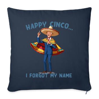 Drôle de président confus Fête mexicaine - Housse de coussin décorative 45 x 45 cm - bleu marine - Devant