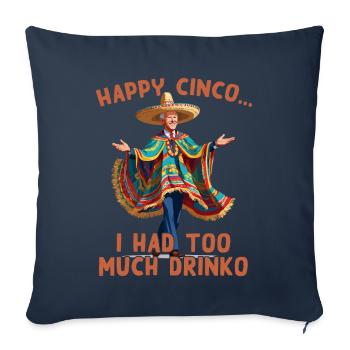 Drôle de président confus Fête mexicaine - Housse de coussin décorative 45 x 45 cm - bleu marine - Devant