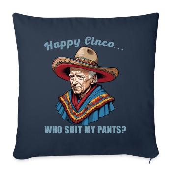 Drôle de président confus Fête mexicaine - Housse de coussin décorative 45 x 45 cm - bleu marine - Devant