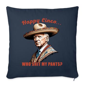 Drôle Confus Président Mexicain Amusant - Housse de coussin décorative 45 x 45 cm - bleu marine - Devant