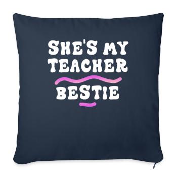 Les meilleurs amis des enseignants parce qu’ils deviennent fous - Housse de coussin décorative 45 x 45 cm - bleu marine - Devant