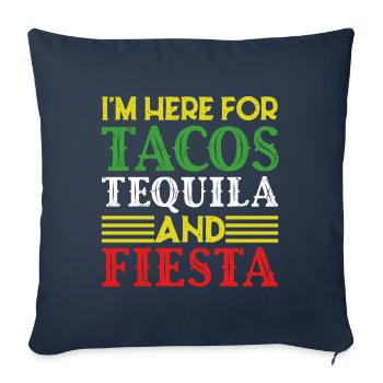 Drôle de Fiesta disant Fête Mexicaine - Housse de coussin décorative 45 x 45 cm - bleu marine - Devant