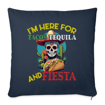 Drôle de Fiesta Disant Fête Mexicaine - Housse de coussin décorative 45 x 45 cm - bleu marine - Devant