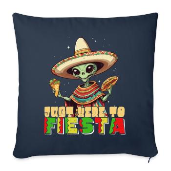Drôle Fiesta Alien Style de vacances mexicaines - Housse de coussin décorative 45 x 45 cm - bleu marine - Devant