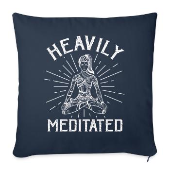 Fortement médité - Housse de coussin décorative 45 x 45 cm - bleu marine - Devant