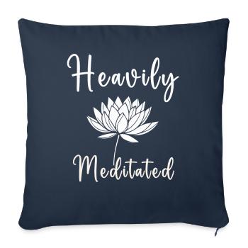 Fortement médité - Housse de coussin décorative 45 x 45 cm - bleu marine - Devant