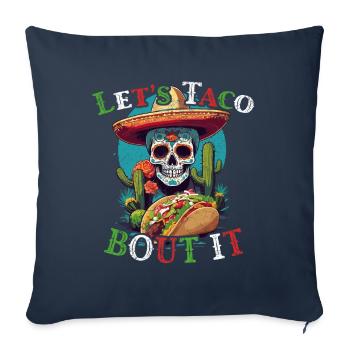 Cinco De Mayo Fun Taco Cuisine mexicaine - Housse de coussin décorative 45 x 45 cm - bleu marine - Devant