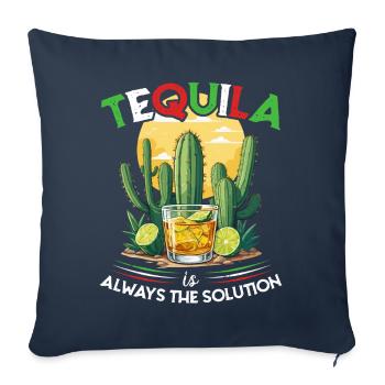 Drôle de Tequila Dicton Cinco de Mayo Mexique - Housse de coussin décorative 45 x 45 cm - bleu marine - Devant
