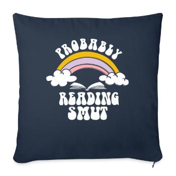 Probablement en train de lire des livres de romance cochonnante - Housse de coussin décorative 45 x 45 cm - bleu marine - Devant