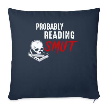 Probablement en train de lire des livres de romance cochonnante - Housse de coussin décorative 45 x 45 cm - bleu marine - Devant