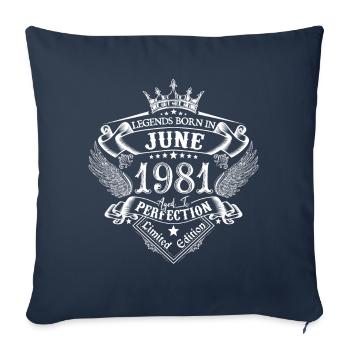 Juni 1981 Geburtstag Juni 1981 Juni Geschenk - Sofakissenbezug 45 x 45 cm - Navy - Vorne