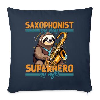 Drôle de dicton de saxophone pour les fans de jazz - Housse de coussin décorative 45 x 45 cm - bleu marine - Devant