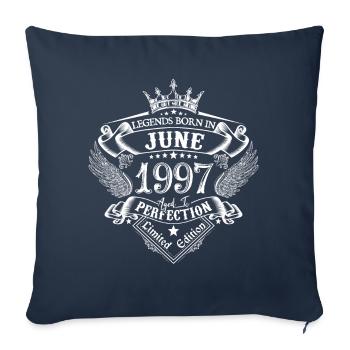 Juin 1975 anniversaire Juin 1975 Juin cadeau - Housse de coussin décorative 45 x 45 cm - bleu marine - Devant
