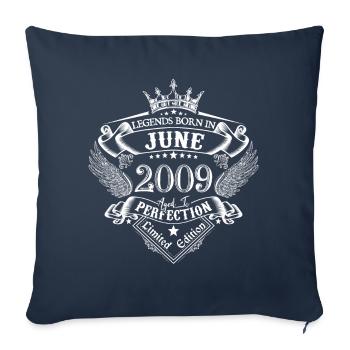 Juni 2009 Geburtstag Juni 2009 Juni Geschenk - Sofakissenbezug 45 x 45 cm - Navy - Vorne