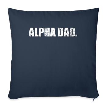 Papa Alpha Le Papa Alpaga Drôle Père Fête des Pères - Housse de coussin décorative 45 x 45 cm - bleu marine - Devant