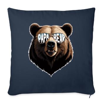 Ours Père Drôle Père Style Parfait - Housse de coussin décorative 45 x 45 cm - bleu marine - Devant