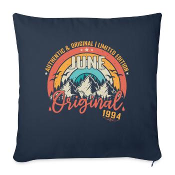 Juin 1994 Juin anniversaire 1994 Juin Originale - Housse de coussin décorative 45 x 45 cm - bleu marine - Devant