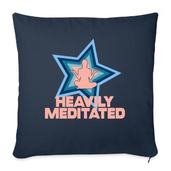 Fortement médité - Housse de coussin décorative 45 x 45 cm - bleu marine - Devant