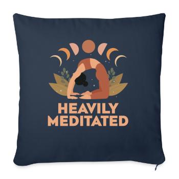Fortement médité - Housse de coussin décorative 45 x 45 cm - bleu marine - Devant