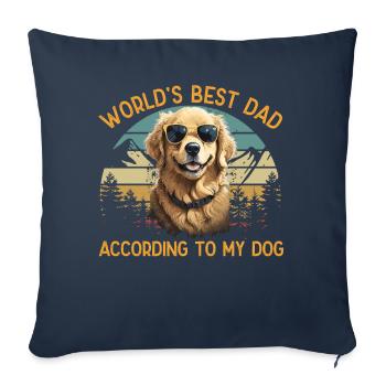 World Best Dog Dad Golden Retriever Funny - Sofa pillowcase 17,3'' x 17,3'' (45 x 45 cm) - navy - Front