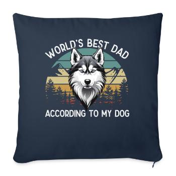 World Best Dog Dad Siberian Husky Funny - Sofa pillowcase 17,3'' x 17,3'' (45 x 45 cm) - navy - Front