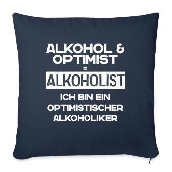 Optimistic with alcohol funny Mallorca party - Sofa pillowcase 17,3'' x 17,3'' (45 x 45 cm) - navy - Front