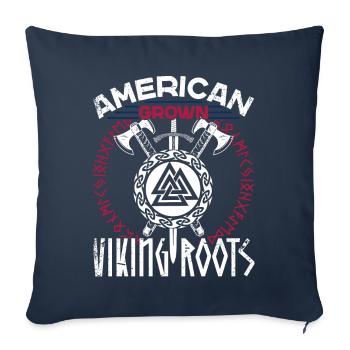 De fières racines nordiques vikings américaines - Housse de coussin décorative 45 x 45 cm - bleu marine - Devant