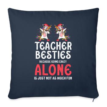 Les meilleurs amis des enseignants parce qu’ils deviennent fous - Housse de coussin décorative 45 x 45 cm - bleu marine - Devant