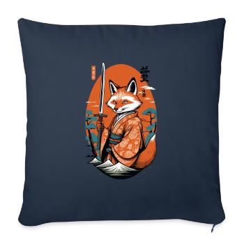 Kitsune Samurai Fox Vintage Ukiyo-e Style - Sofa pillowcase 17,3'' x 17,3'' (45 x 45 cm) - navy - Front