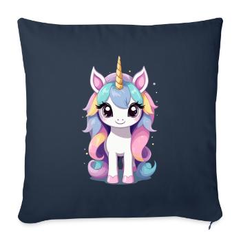 Pastel Colors Unicorn Lover Design - Sofa pillowcase 17,3'' x 17,3'' (45 x 45 cm) - navy - Front