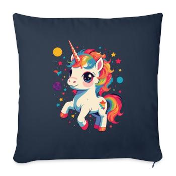 Unicorn Lover Design Funny Unicorns - Sofa pillowcase 17,3'' x 17,3'' (45 x 45 cm) - navy - Front