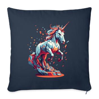 Unicorn Lover Funny Unicorns Cute Unicorn - Sofa pillowcase 17,3'' x 17,3'' (45 x 45 cm) - navy - Front
