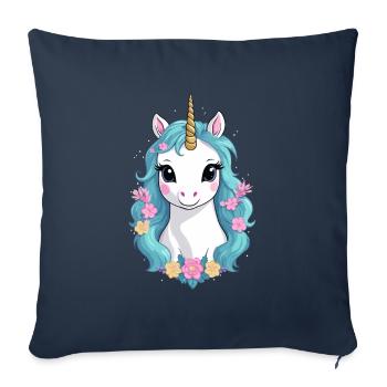 Unique Unicorn Lover Pastel Colors - Sofa pillowcase 17,3'' x 17,3'' (45 x 45 cm) - navy - Front