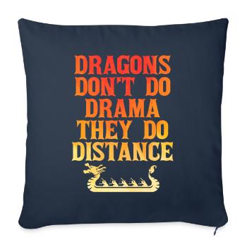 Les dragons ne font pas de drame, ils font de la distance - Housse de coussin décorative 45 x 45 cm - bleu marine - Devant