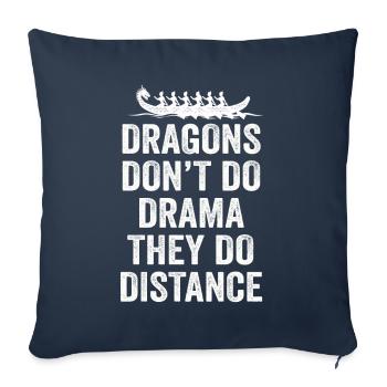 Les dragons ne font pas de drame, ils font de la distance - Housse de coussin décorative 45 x 45 cm - bleu marine - Devant
