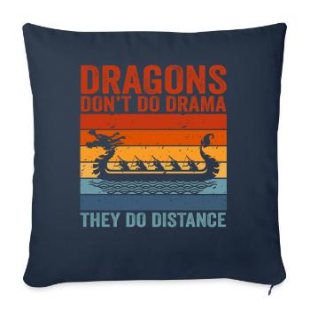 Les dragons ne font pas de drame, ils font de la distance - Housse de coussin décorative 45 x 45 cm - bleu marine - Devant